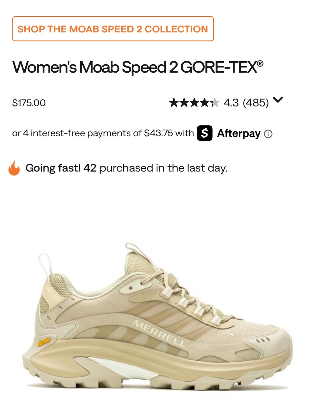 Merrell Women’s Moab 2 Gore-Tex Trail